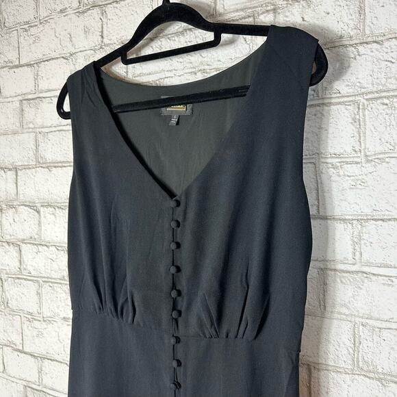 Alexia Admor Dress Milana Maxi Button Sleeveless Neutral Minimal Black 6 - Picture 5 of 10
